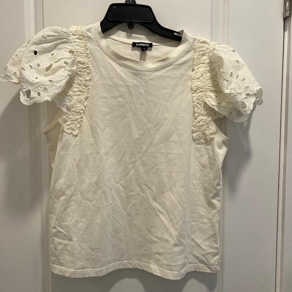 Cream Eyelet Top Express